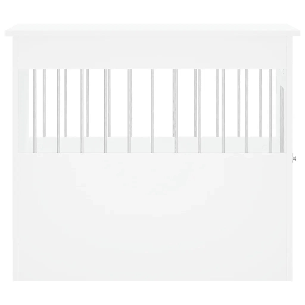 Gabbia Cani da Arredamento Bianca 55x80x68cm Legno Multistrato 838323