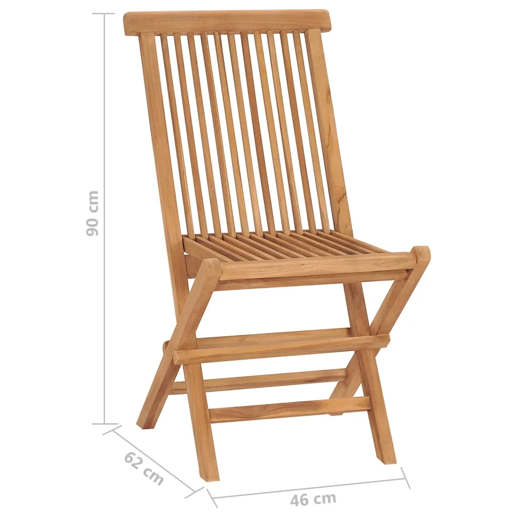 Sedie da Giardino Pieghevoli 2 pz in Legno Massello di Teak cod mxl 10348
