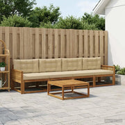 Set di divani da esterno con cuscino 5 pcs Naturale e Beige