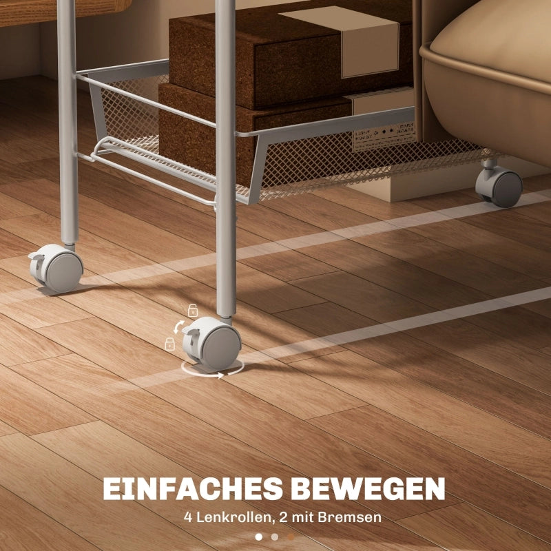CARRELLO DA CUCINA A 5 CESTELLI 45 x 26,5 x 106 cm Acciaio Bianco