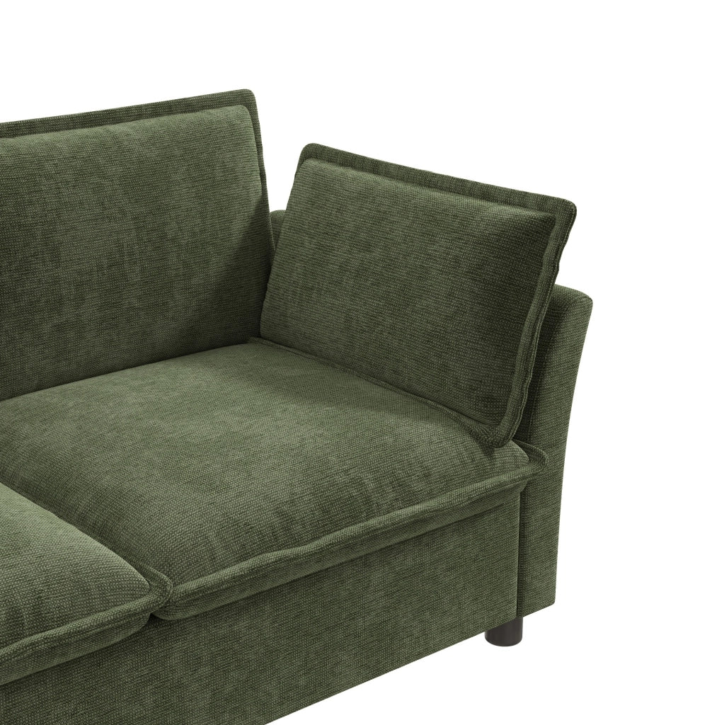 Sessel in chenille verde 90 × 81 × 87 cm con 2 cuscini