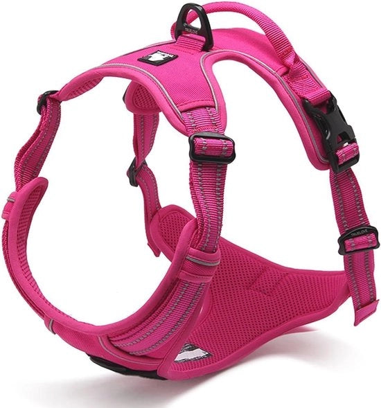 Harnas per Cane Riflettente senza Tirare per Camminate Avventurose - Nylon morbido e flessibile