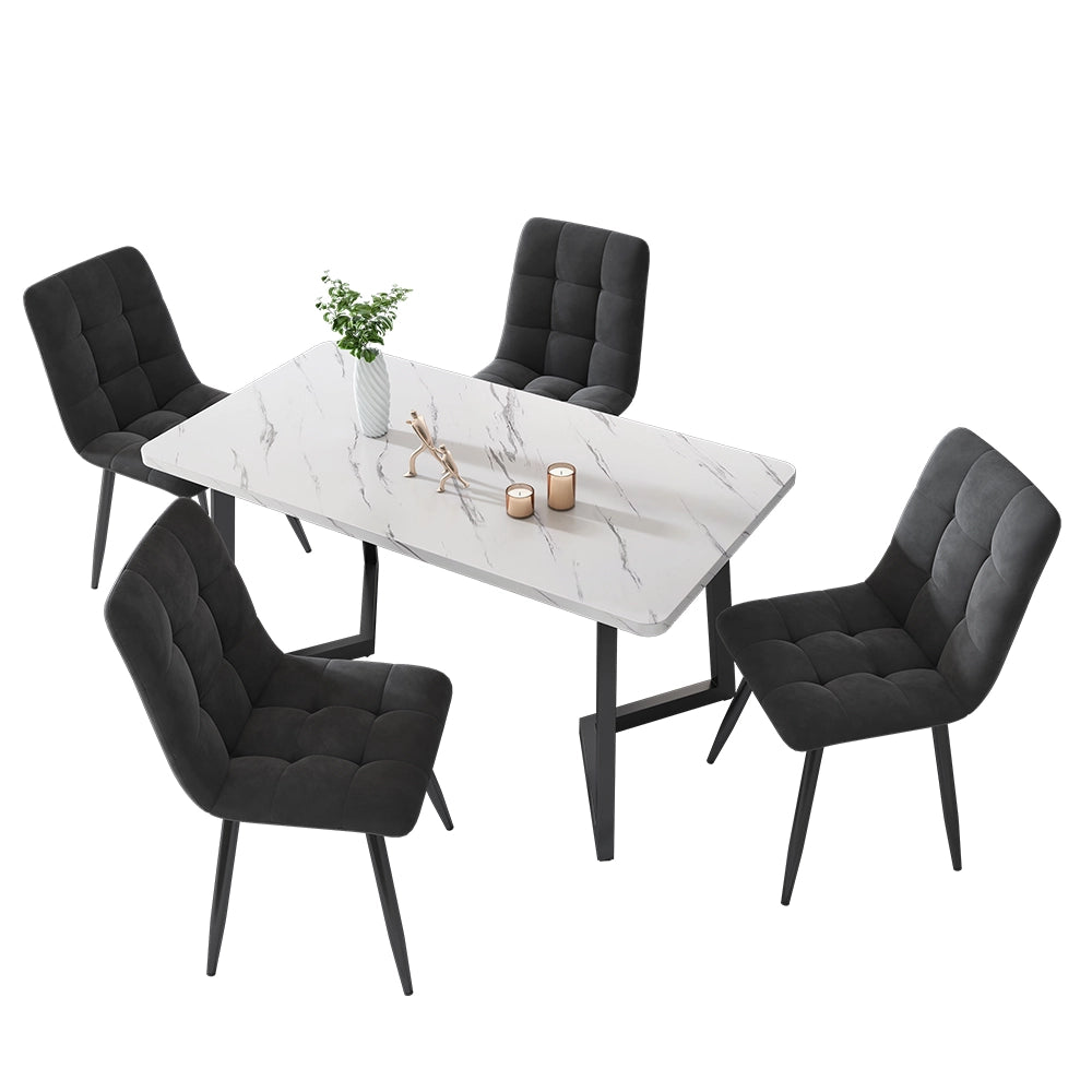 Set tavolo e sedie 100x100 cm; 5 pezzi; design moderno; MDF; multicolore