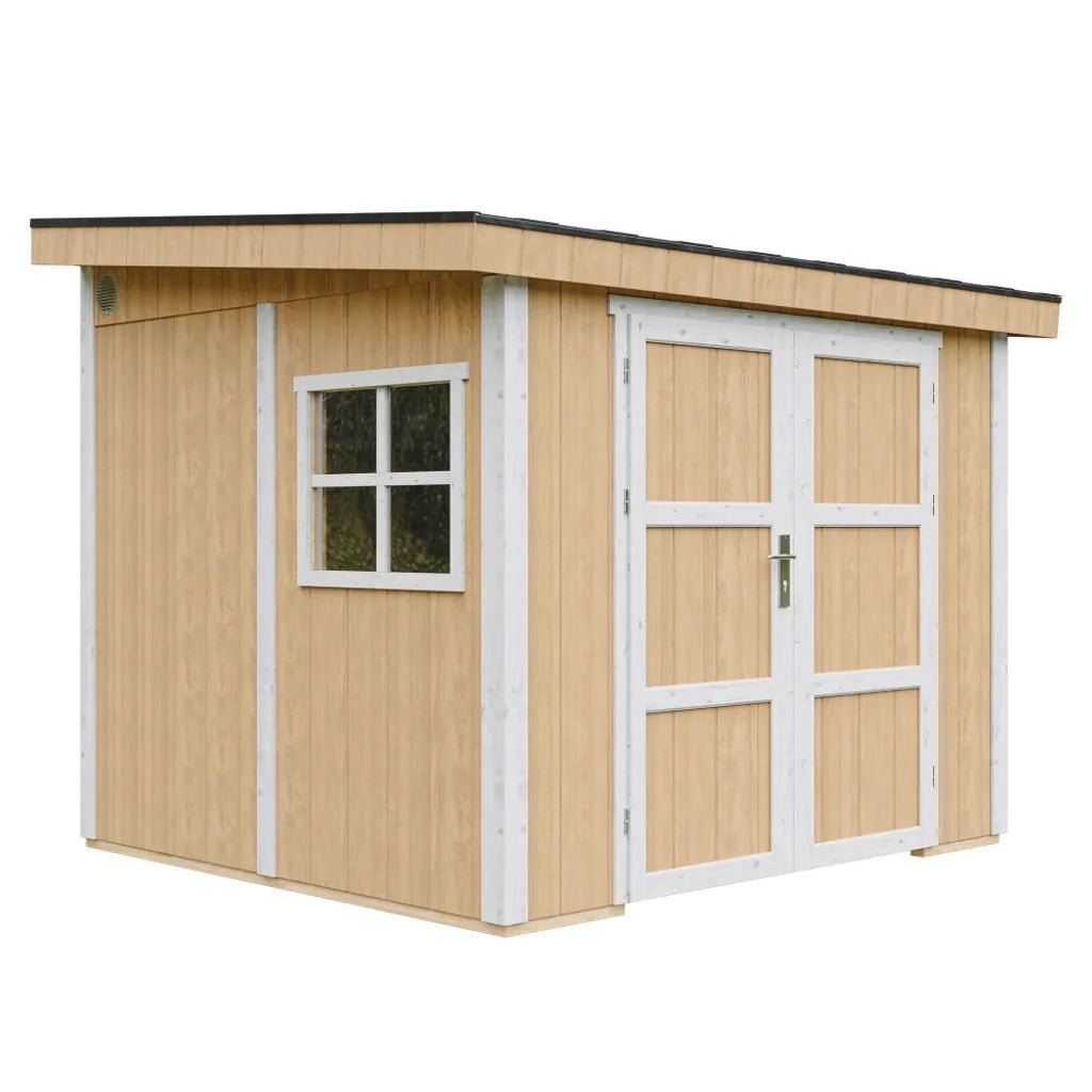 Casetta da giardino di qualit?  PREMIUM 5,9 m?² - H231x248x294 cm - Senza pavimento e parete laterale - Timbela M938B-HARVEST HONEY