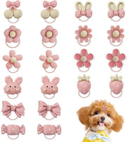 Decorazioni per Cane in Elastico, 20 pezzi, Rosso, Accessori per Cani, Decorazioni per Cuccioli, Materiale Sostenibile, Bende Decorative