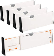 Ladeverdelatori, ladeverdelatori, ladeverdelatori adattabili per altezze interne 28,1-44,4 cm e altezze > 10 cm, sistema di organizzazione per cucina/scatole/bureau, bianco, set da 4