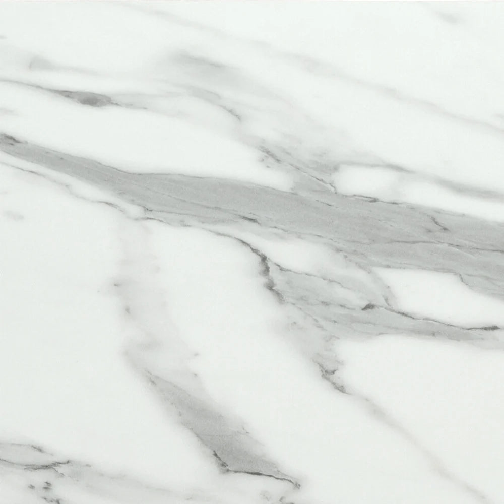 Tavolo da pranzo fisso in ceramica effetto marmo bianco Circe 120x120 cm fino a 6 posti | Duzzle