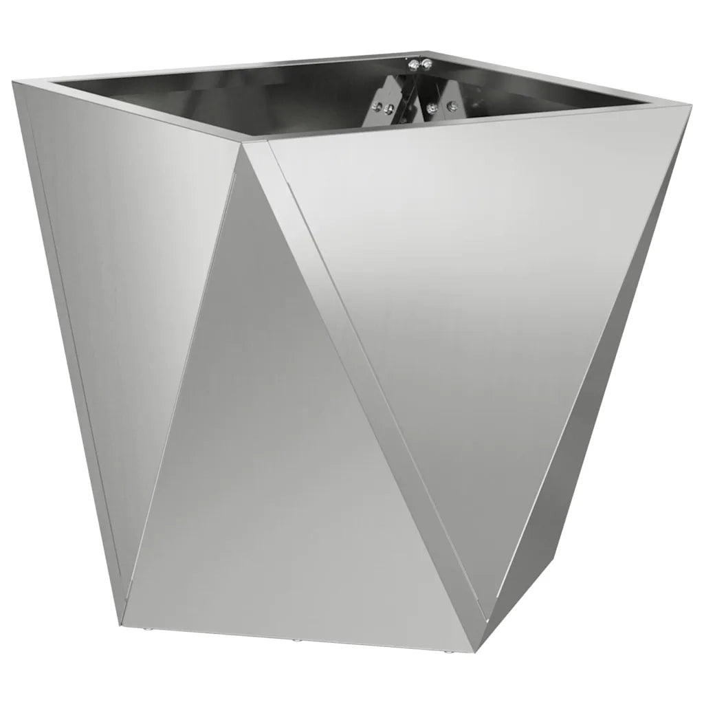 Fioriera 2 pz-Set di 2 Vaso-Contenitore per Piante Argento 30 x 30 x 30 cm Acciaio zincato