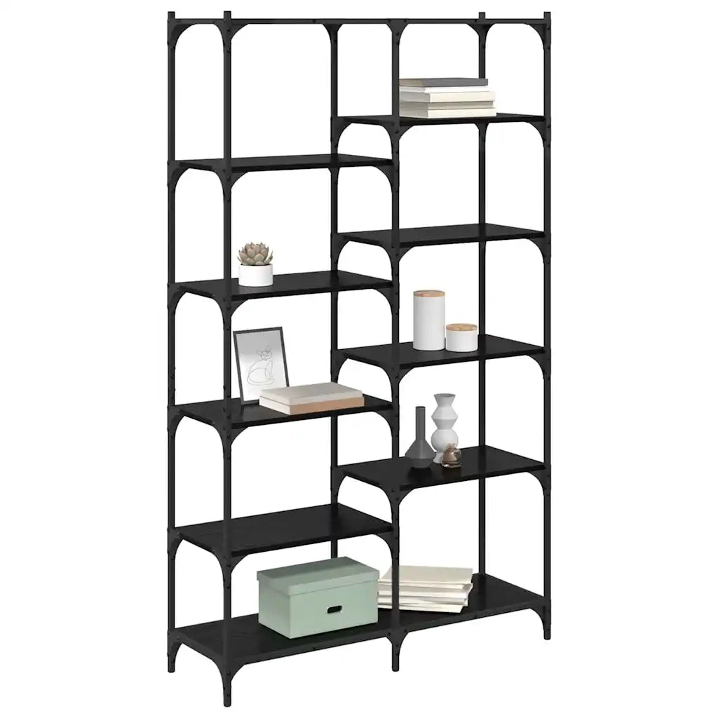 Libreria-Scaffale per Libri-Mobile di Stoccaggio Rovere nero 100 x 32 x 170 cm Legno multistrato