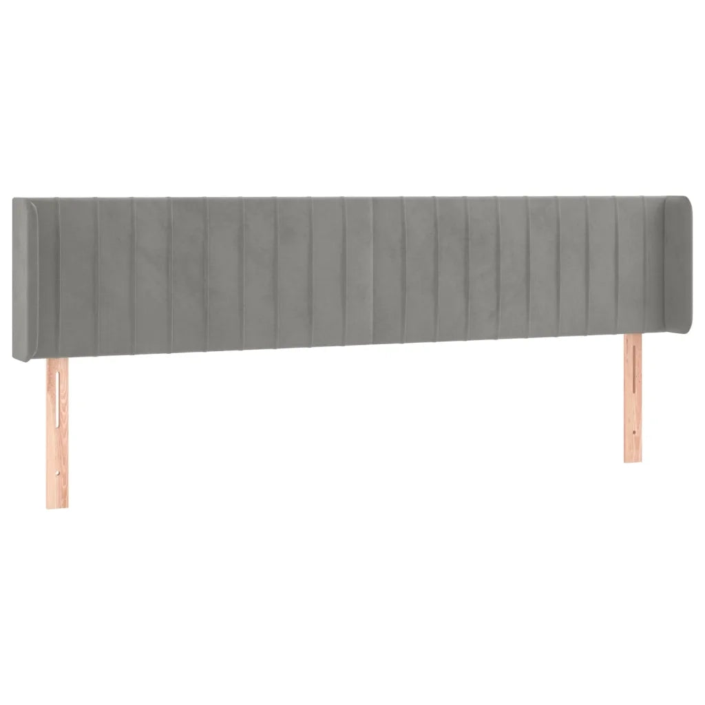 Testiera | Testata ad Orecchio Grigio Chiaro 183x16x78/88 cm in Velluto