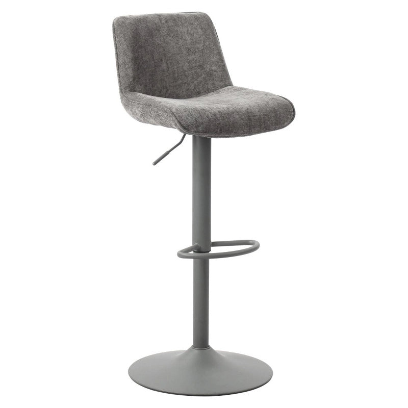 Set di 2 Sgabelli Cindy In Tessuto Grigio 50,5x45x88,5-110cm