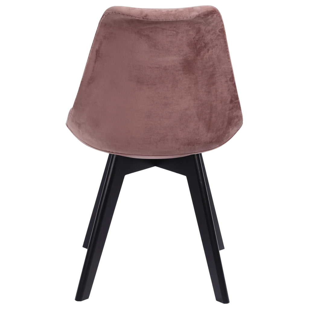 Set di 4 sedie in velluto rosa NORA con cuscino