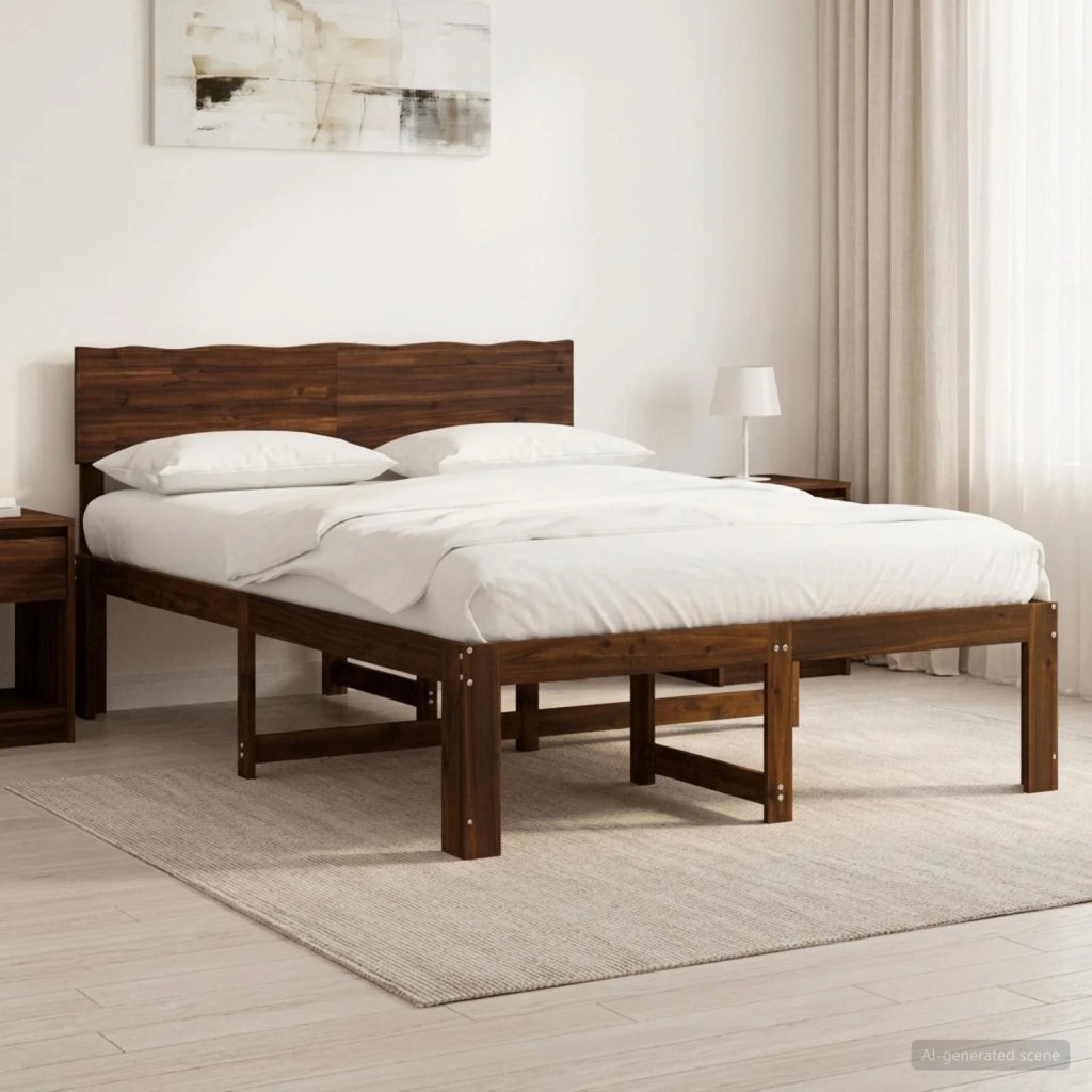 Letto matrimoniale con testiera ROSTOCK Marrone Scuro 3405431