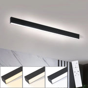 ZMH Lampada da soffitto LED nera 25W lunga 80 cm pannello dimmerabile plafoniera moderna per corridoio camera soggiorno