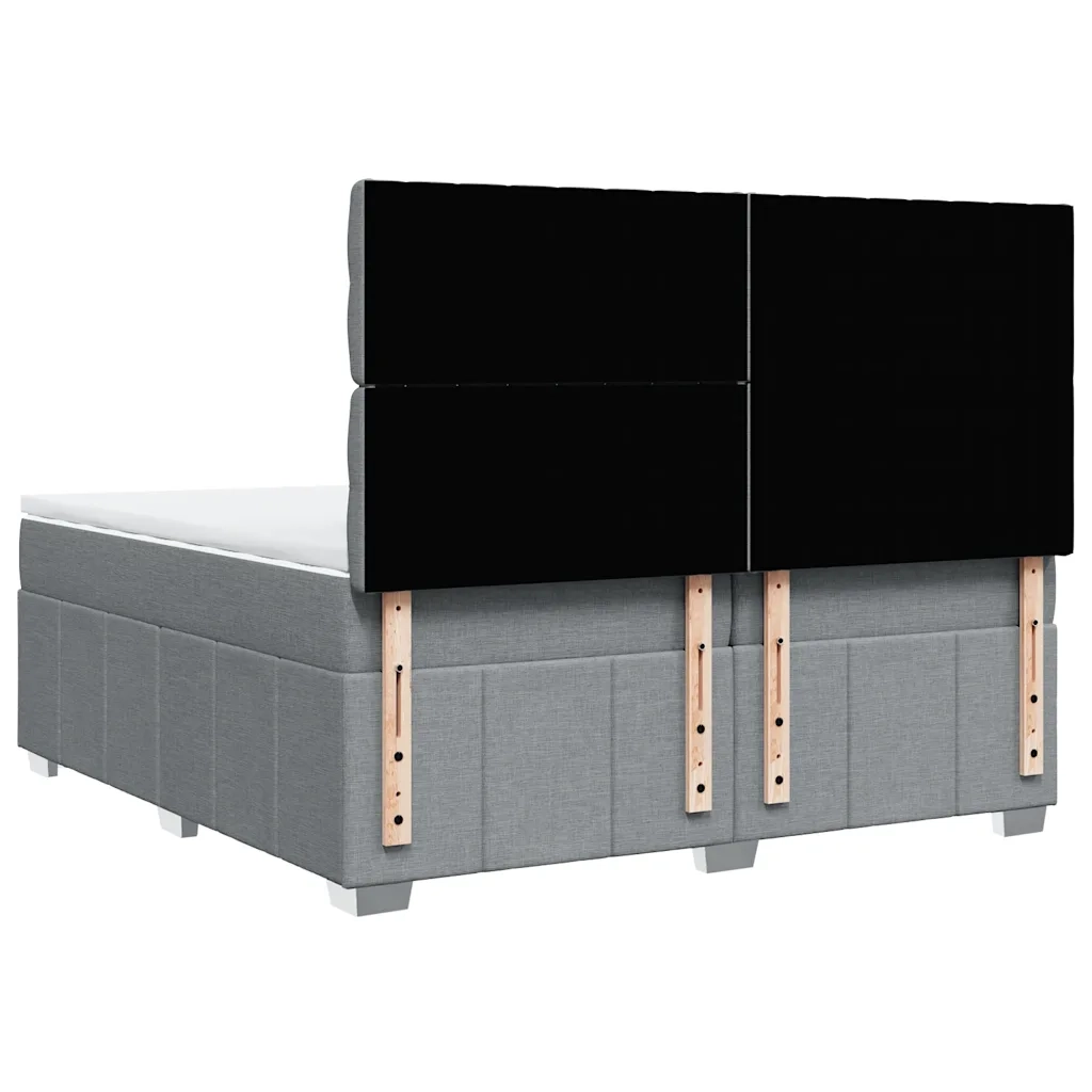 vidaXL Giroletto a Molle con Materasso Grigio Chiaro 200x200cm Tessuto