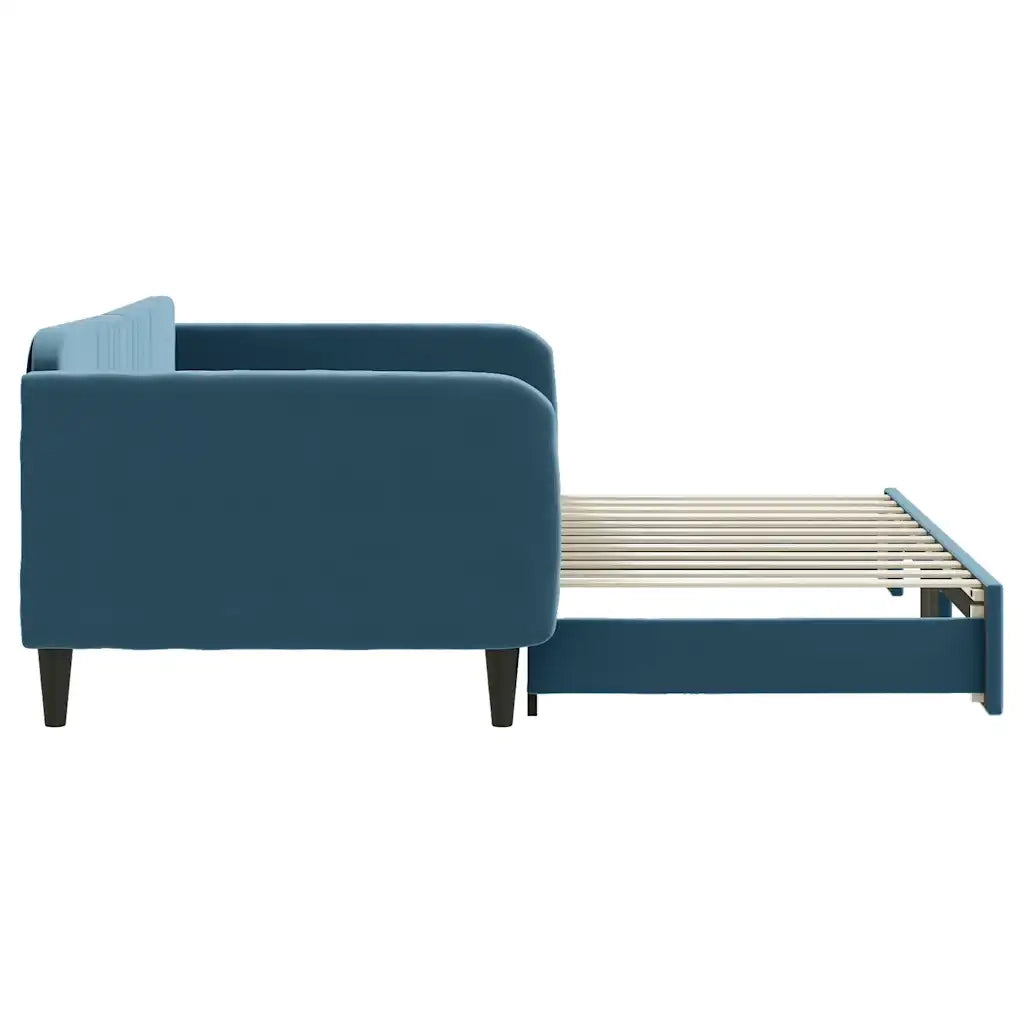 Divano letto | Sof¨¤ letto | Letto singolo Estraibile Blu 100x200 cm in Velluto