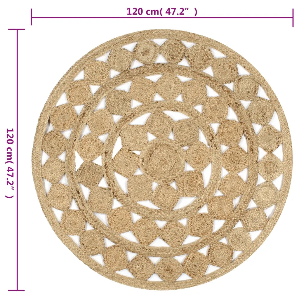 vidaXL Tappeto Lavorato a Mano in Juta Intrecciata 120 cm