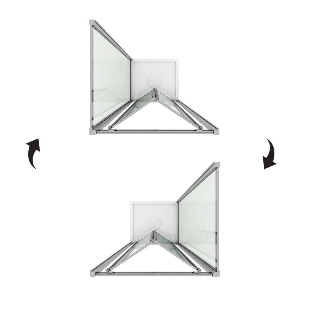 Box Doccia Angolare 70x80 cm 1 Anta a Libro in Cristallo Trasparente 4mm H198 Fosterberg Fyn Duo