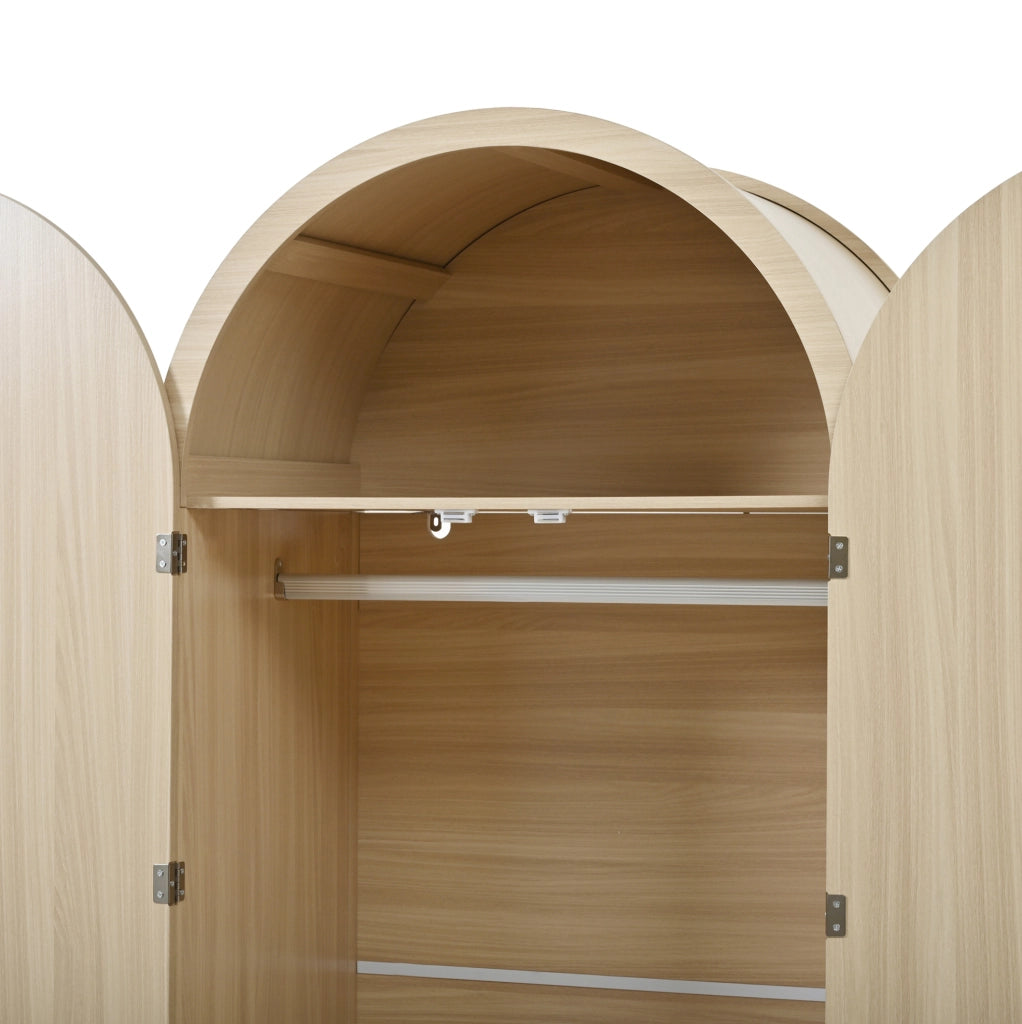Armadio 80x50x179 cm con appendiabiti e cassetti in MDF rovere
