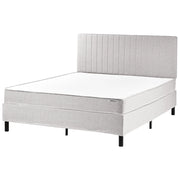 Letto matrimoniale con testiera Materasso a molle insacchettate 160 x 200 cm grigio chiaro camera da letto