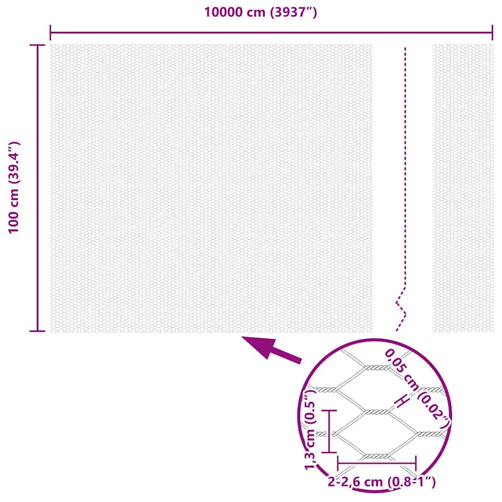Recinzione Esagonale Argento 1 x 100 m Acciaio zincato 42005753