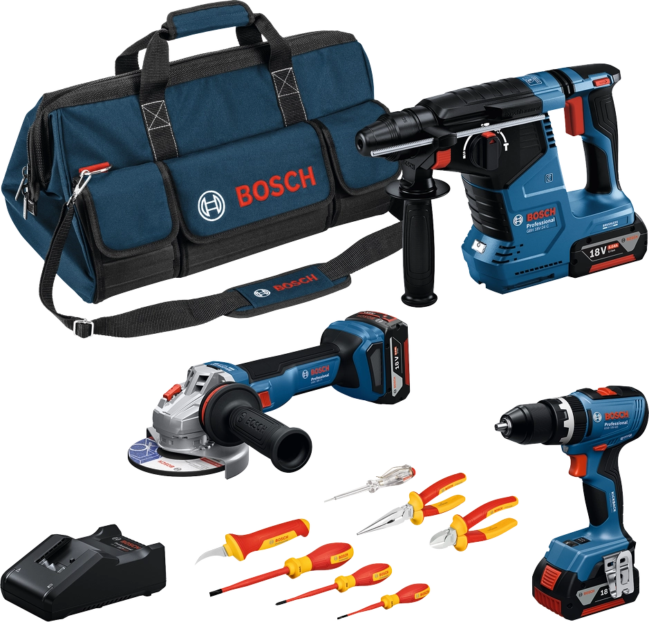 Kit Bosch 18V 0615A5007H GSB 18V-65 + GWS 18V-11 + GBH 18V-24 C+3 batterie 5.0Ah