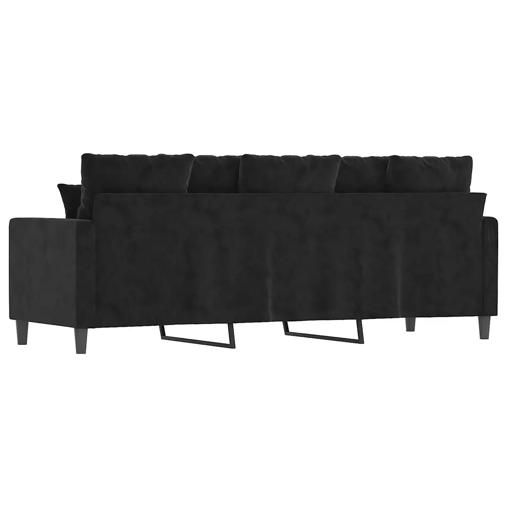 Divano a 3 Posti-Sofa 3 Posti Nero 180 cm in Velluto 706906