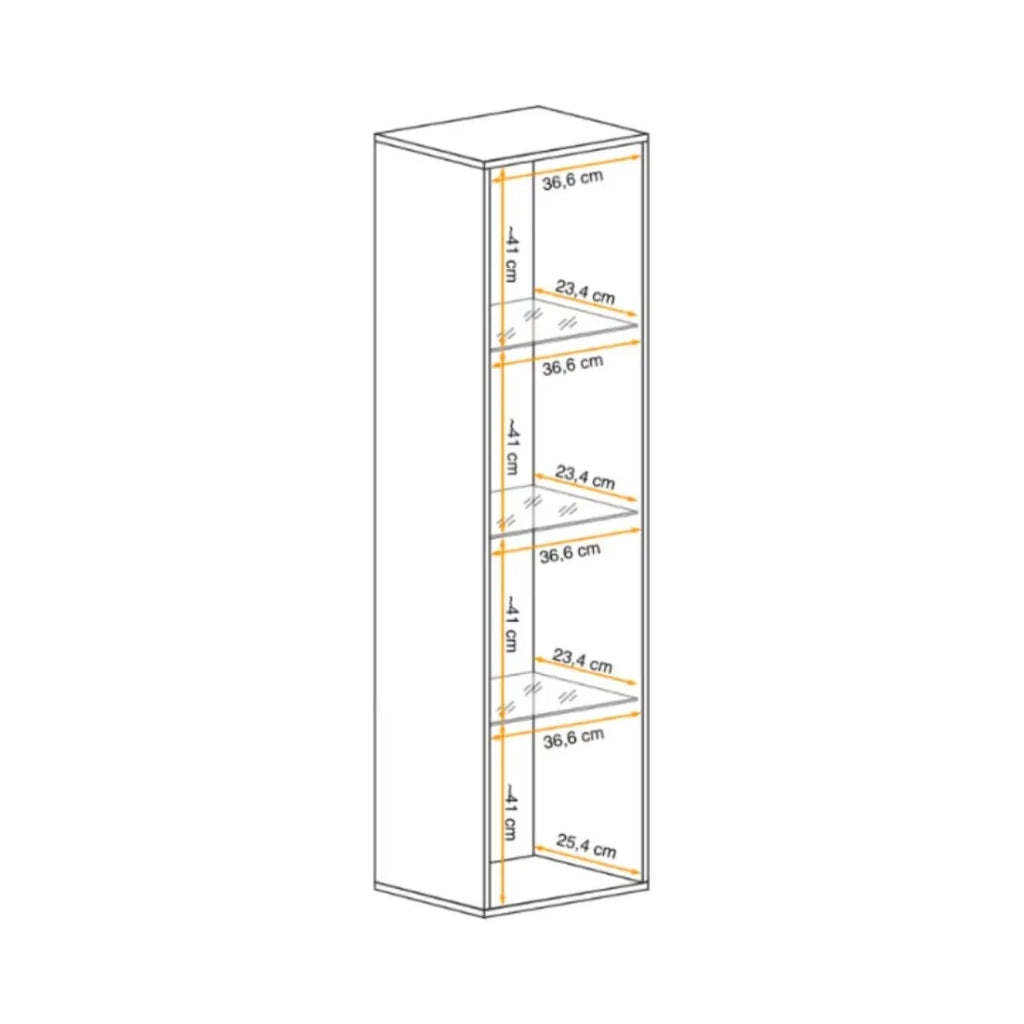 Vetrina FLY cachemire con LED – 1 porta parzialmente vetrata