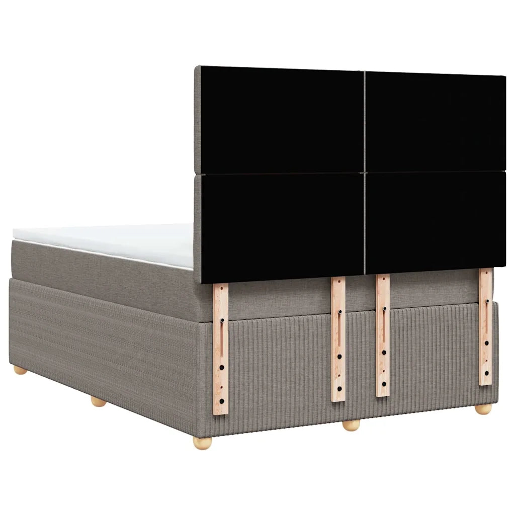 vidaXL Giroletto a Molle con Materasso Tortora 160x200 cm in Tessuto