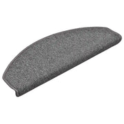 vidaXL Tappetini per scale 30 pz 65x24x4 cm Grigio scuro Semicircolari Grandi