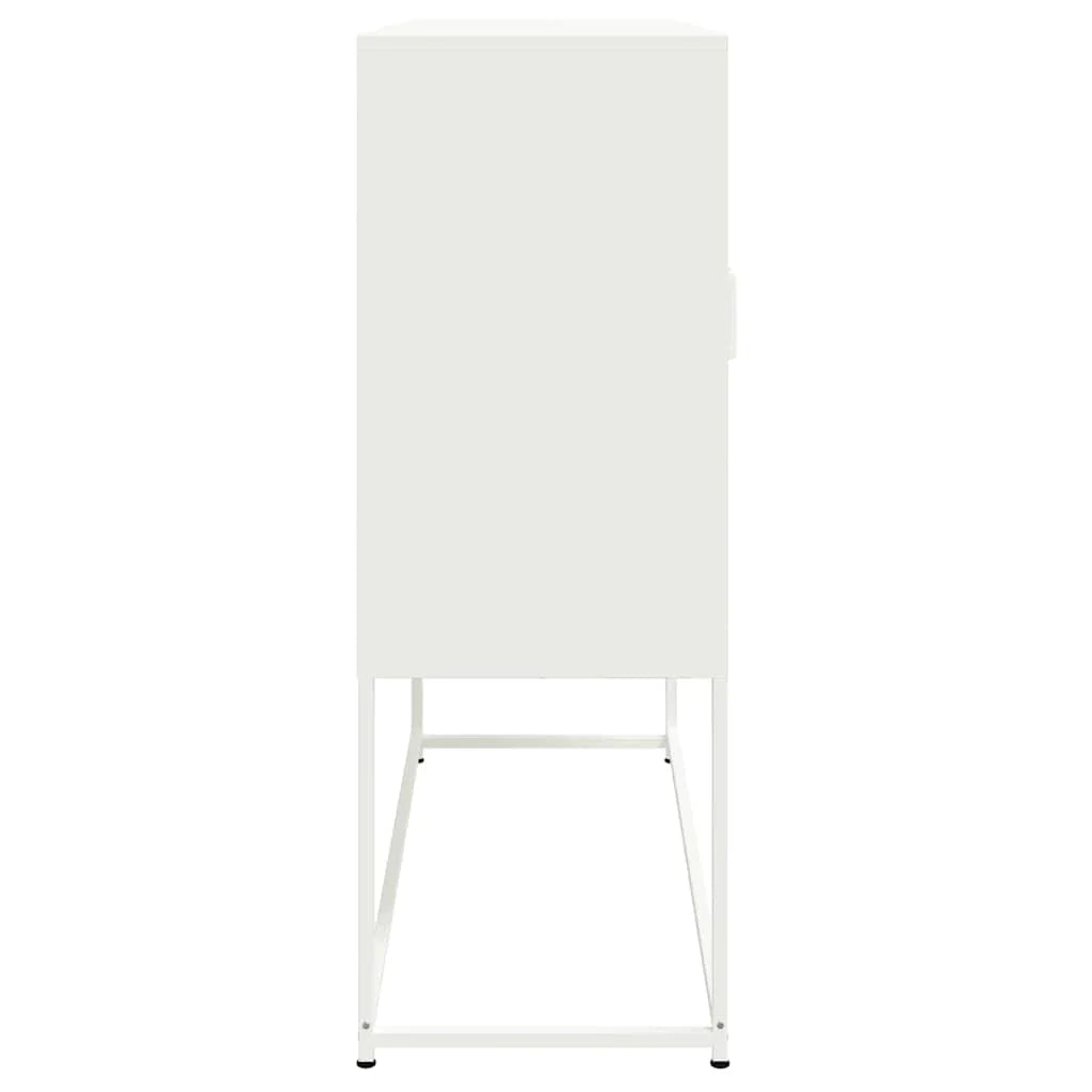 Buffet credenza cassettiera mobiletto mobile contenitore organizer cucina soggiorno salotto alto 100,5 x 39 x 107 cm acciaio bianco 02_0032251