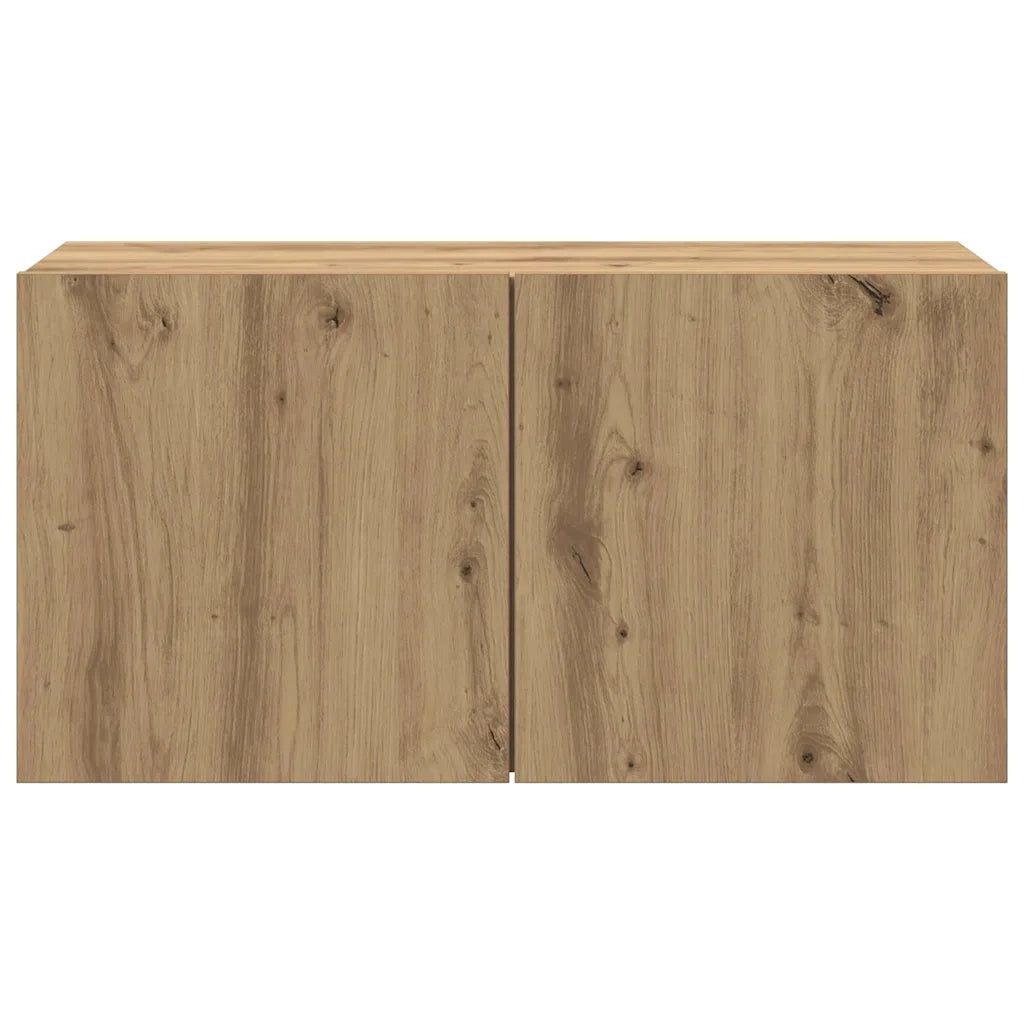 Mobile TV a Parete-Mobile TV a Muro Rovere Artigianale 80x30x41 cm