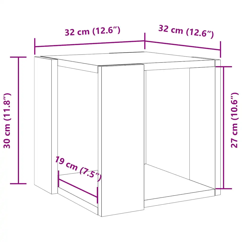 vidaXL Tavolino da Salotto Bianco 32x32x30 cm in Legno Multistrato
