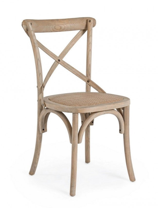 Sedia Cross Grigio Naturale in Legno
