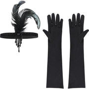 Manopole a flapper con cinturino - Lunghe manopole - Cinturino vintage - Accessori da costume - Halloween/Carnaval - Fibbia sintetica