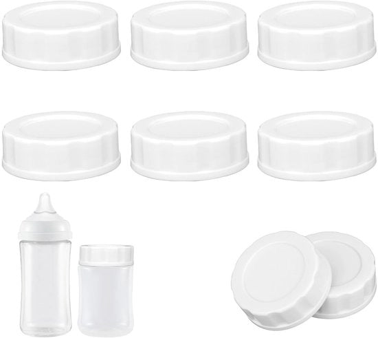 Doppi flessa 6 pezzi - Coperchio sostituibile - Biberon - Viaggio - Magazzino - Materiale PP/Silicone - Coperchioni di biberon