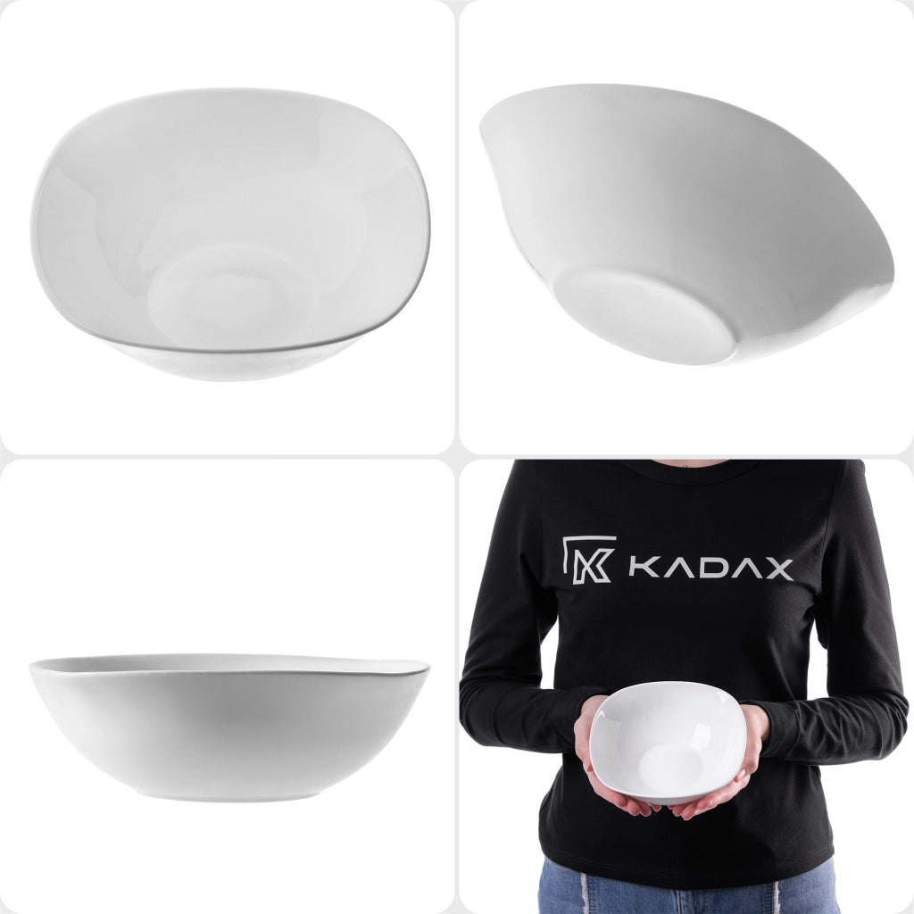 Ciotola in vetro KADAX per insalata, snack, insalata, 16 cm, ciotola per zuppa, bianca