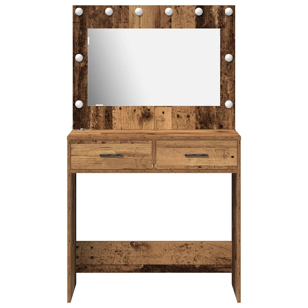 Tavolo da Trucco con cassetto Legno vecchio 78,5 x 41 x 135 cm 865035