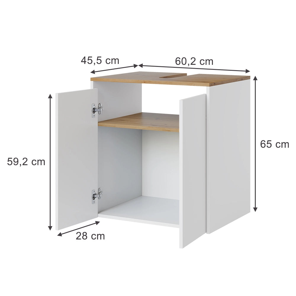 Vicco Mobile sottolavabo per bagno Bianco/Artisan 60.2 x 65 cm