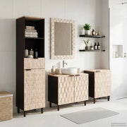 Set da Bagno con cassetto 4 pcs Finitura Bianco Lavato 3310032