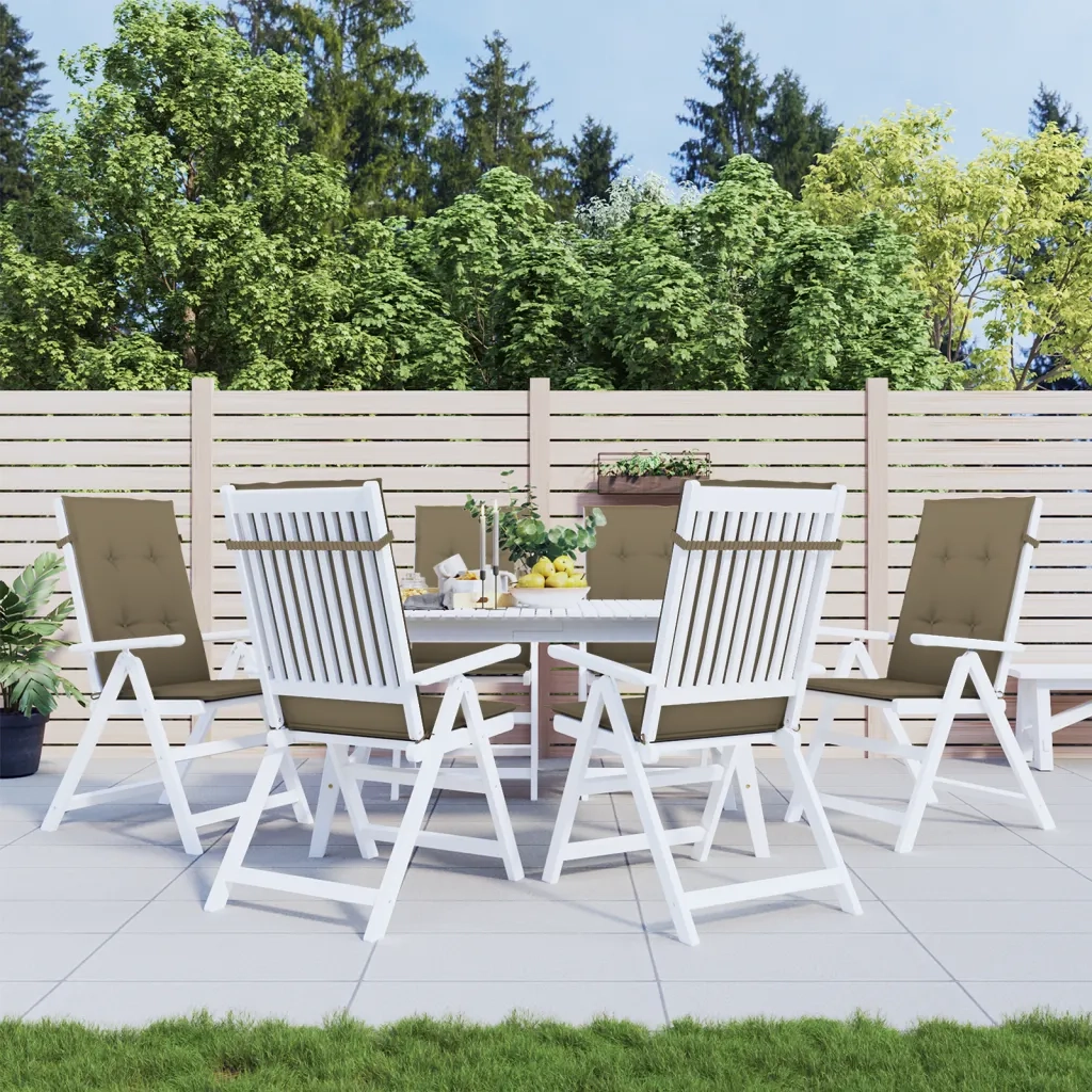 Cuscini Sedia Schiena Alta 6 Tortora Mélange 120x50x4 Tessuto 4002438