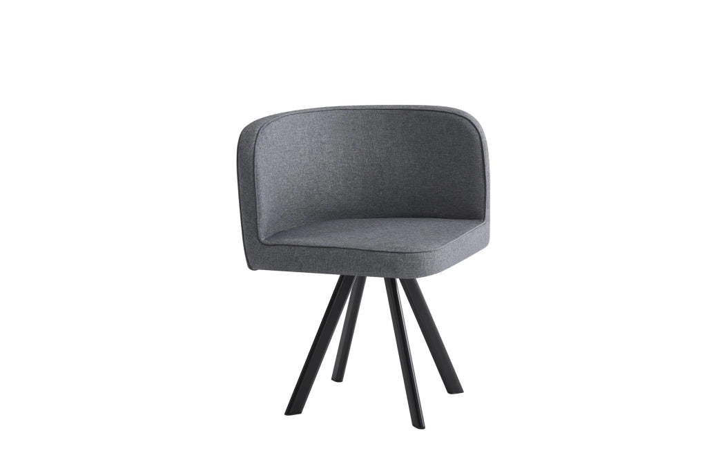 Set da pranzo composto da 4 sedie in lino e un tavolo (85 x 85 cm) con finitura effetto legno, color grigio