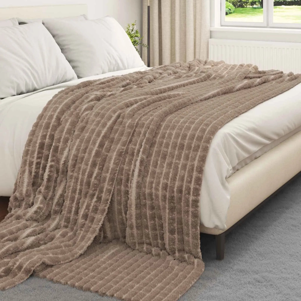 Coperte da Pile 6 pcs Cammello 240 x 220 cm Panno