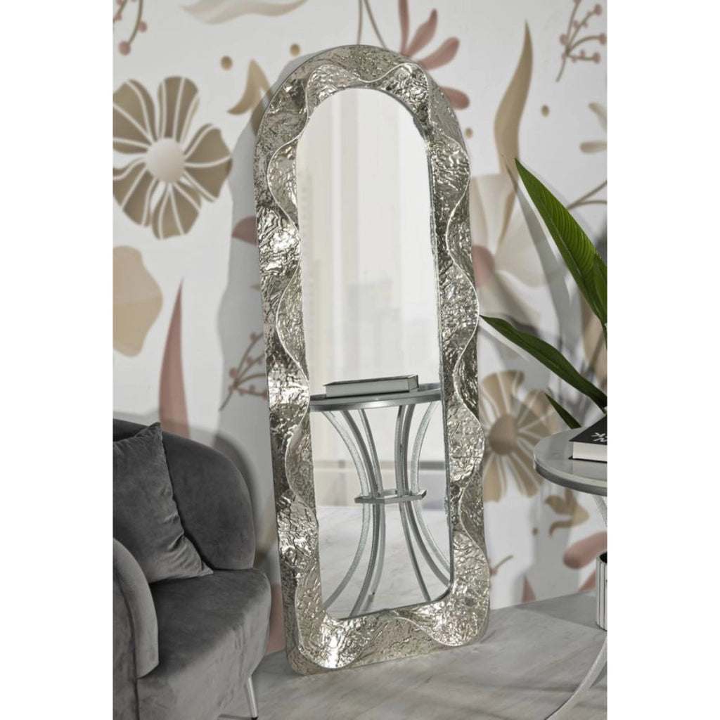 Specchio con Cornice VKH777, Argento, Metallo, 61x6,5x160 cm