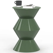 IDMarket - Tavolino rotondo, tavolino da salotto, comodini IRENE 30 cm in metallo verde kaki