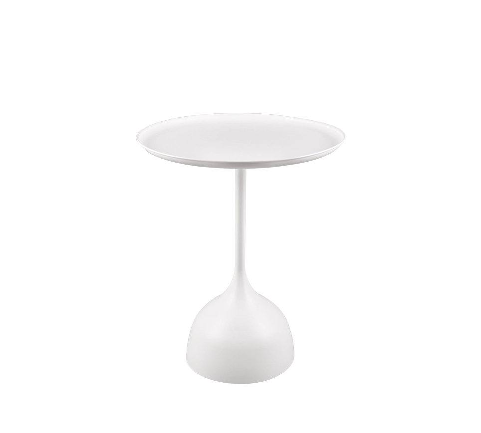 MONA TAVOLINO METALLO BIANCO BASE SOTTILE 48,5X59,5CM