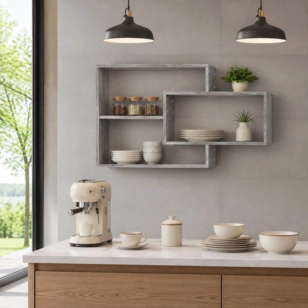 Wall Shelf, Grey Sonoma, 104x20x58.5 Cm, Wood-based Material