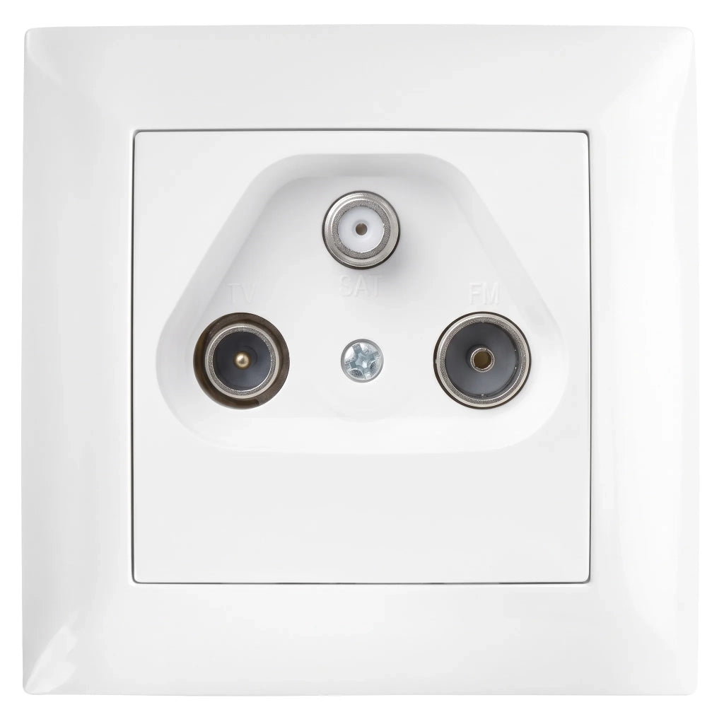 Presa Antenna Rtv-sat Con Cornice Oste Jnh011-a White