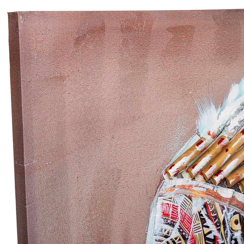 Quadro dipinto a mano con rilievo grigio 100x100x3h