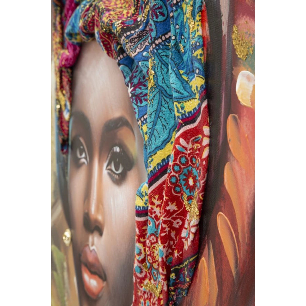 Stampa su Tela Africa 18, Multicolore, Legno, 82x4,5x122 cm